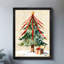 Arbre de Noël noir encadré noir avec cadeaux emballés, impressions encadrées de style rétro-317714221