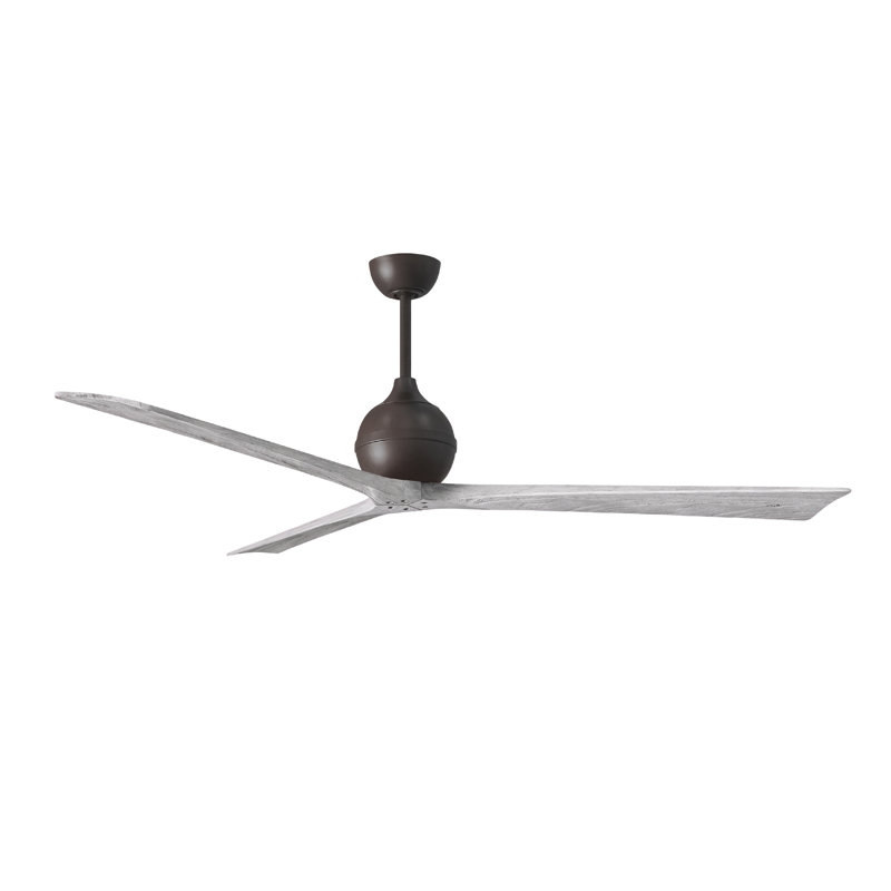 60" Irene Paddle 3 Blade Ceiling Fan, Barn Wood Tone, 72", Textured Bronze