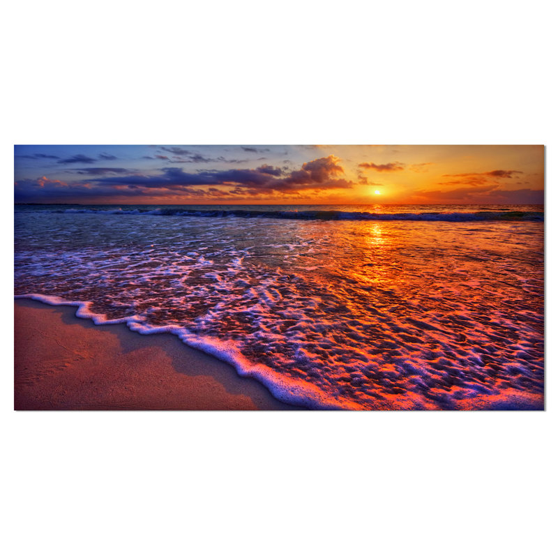 « couleur coucher de soleil et ondulés », reproduction de photo sur toile tendue, H 16 po x l 32 po