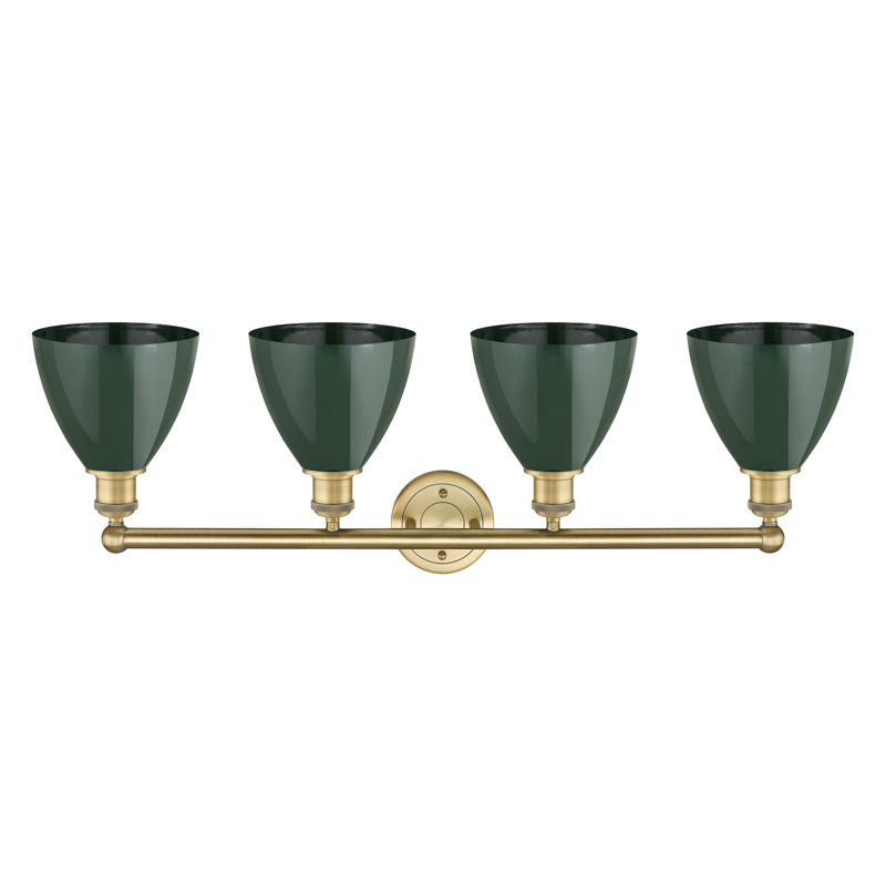 Éclairage pour meuble-lavabo de salle de bain 34,5 po Alquin Dome, Vert, Laiton brossé