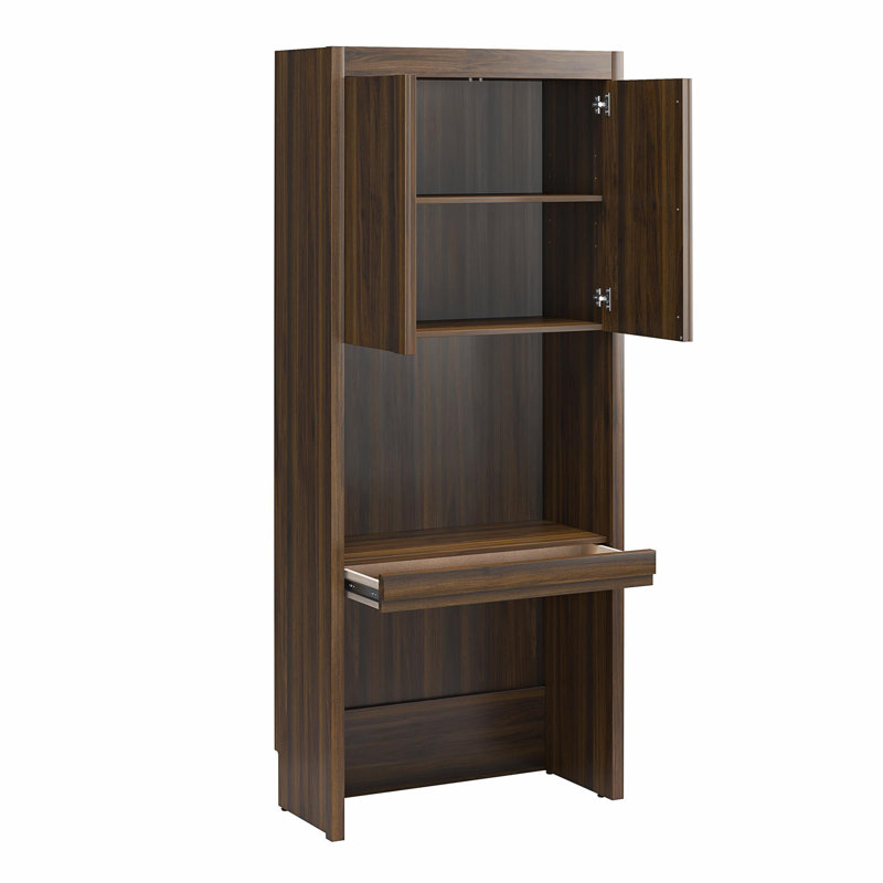 Paramount Vanity/Desk Storage Cabinet with Drawer, Walnut