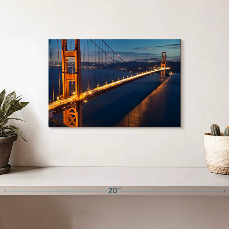 Lilie Golden Gate Bridge, San Francisco, après la tombée de la nuit, H 8 po x l 12 po