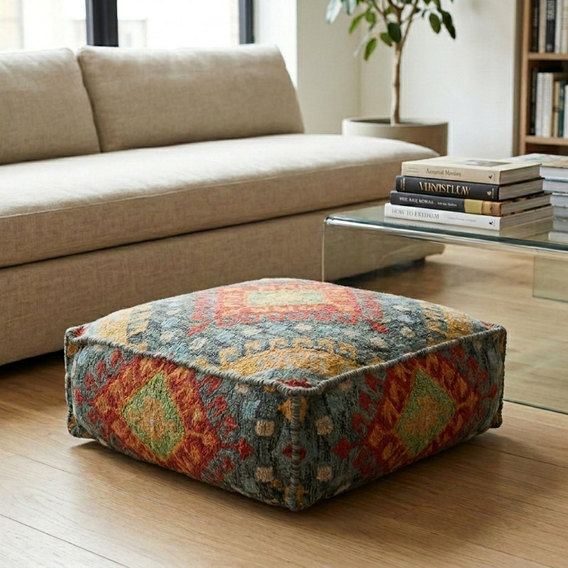 Placencia Square Upholstered Pouf Floor Ottoman