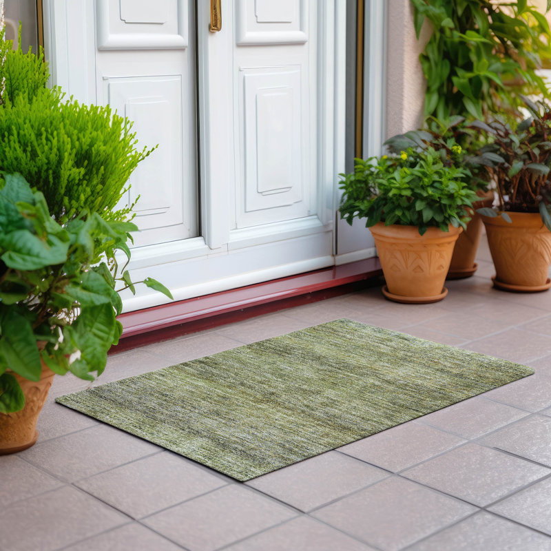 Machine Washable Indoor/Outdoor Cicel ACN1174 Aloe Rug, Rectangle 1'8" x 2'6"