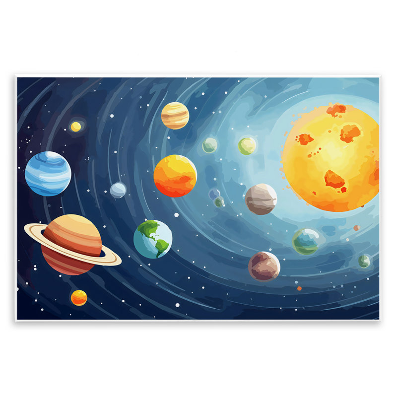 Système solaire «Planets Orbit», plaque murale, design by Creative Studio, 10" H x 15" W