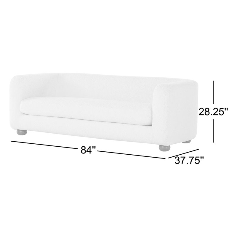 Lovatt Upholstered 84'' Sofa, Sheepskin Camel Sherpa