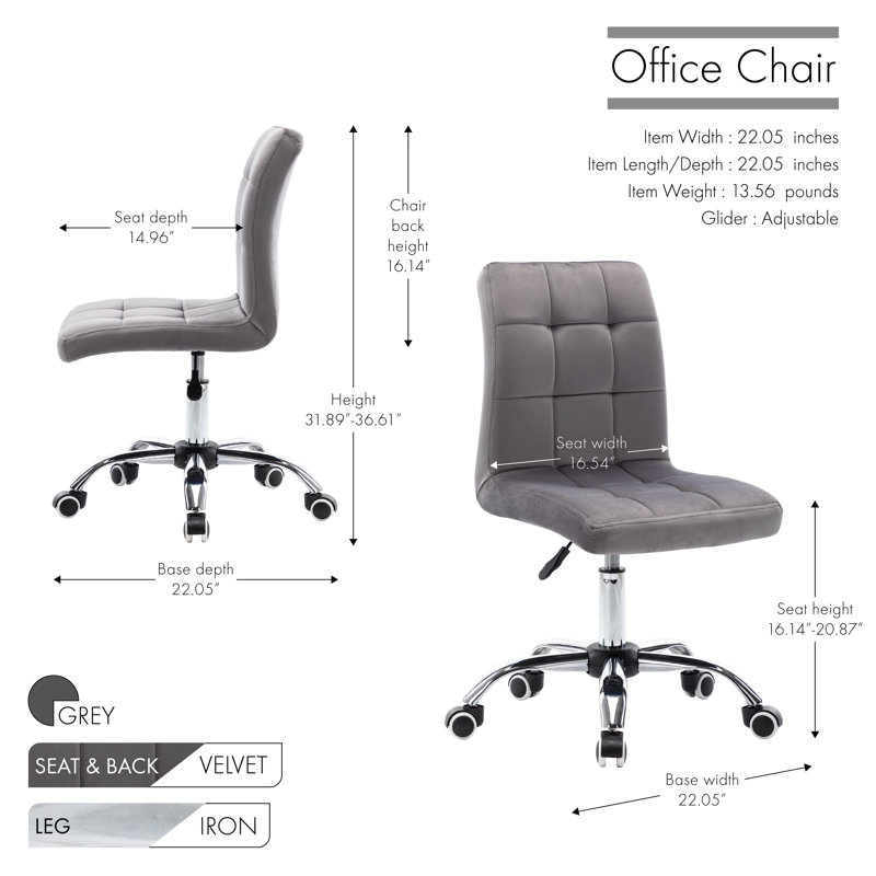 Chaise de travail Meaghan, Gris