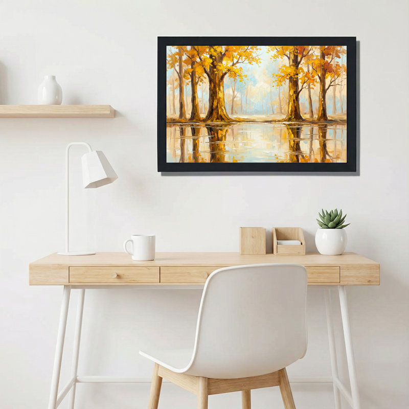 «Autumn Trees Landscape», reproduction de peinture à l'huile sur toile, art mural, H 24 po x l 36 po