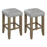 Chapin Grey And Oak Counter Height Stools (Set Of 2)