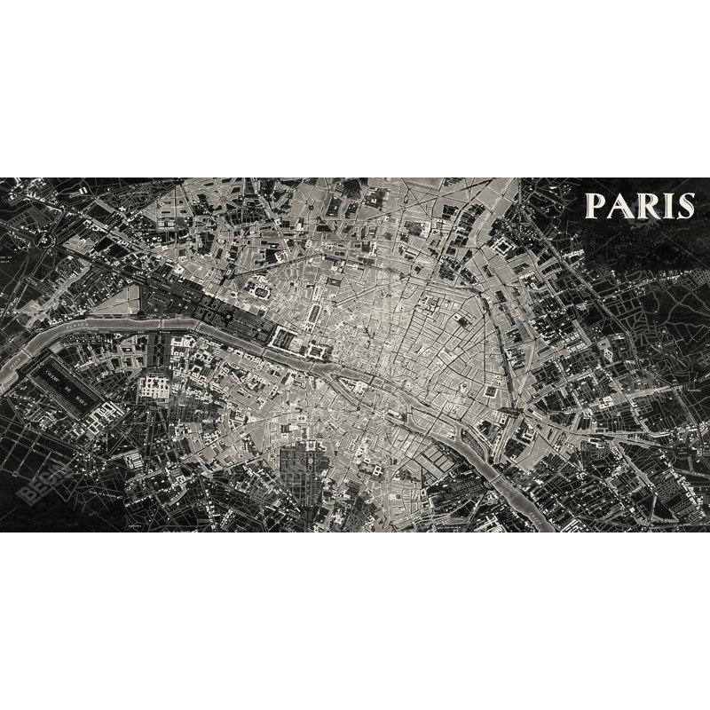Toile vue aérienne de l'avion - décor industriel noir
