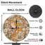 Horloge murale ronde en bois 10 po - Inspiré d'Alphonse Mucha-1219661990