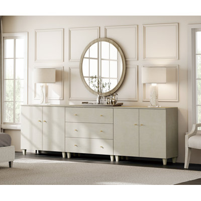 Commode 3-en-1 avec 3 tiroirs et 2 armoires de chambre à coucher Lysiane