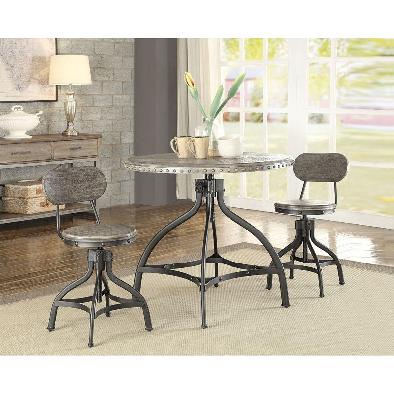 Magnifique ensemble de table bistro réglable 3 pièces