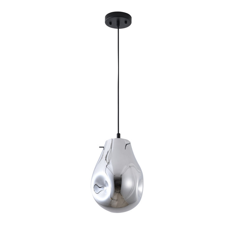 This Pendant Light Is In A Silver Finish. The Frame Is Made Out Of Metal In Black Color, And It Comes With A Silver Jar Glass Shade. The Adjustable Cord Link Makes This Fixture Suitable For Most Ceiling Heights.