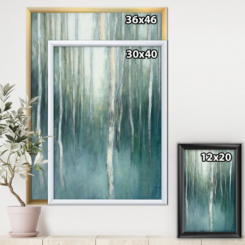 «Green Forest Dream», reproduction sur toile encadrée, Cadre noir, H 46 po x l 36 po x P 1,5 po
