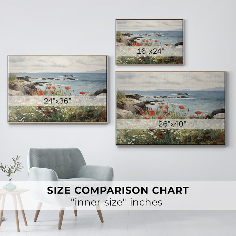 " Vintage Landscape - DCCCLXV ", Natural Floater Framed Canvas, 25" H x 37" W x 2" D