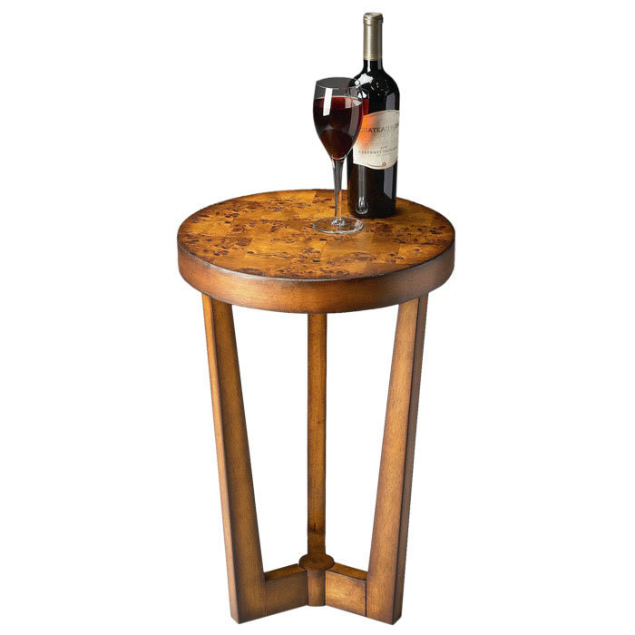 Aphra Merlot Side Table, Olive Ash Burl