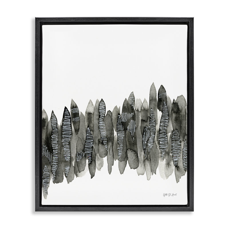  «Kindling Abstract Nature», art mural encadré par Floater, Cadre flottant noir de jais, H 21 po x l 17 po