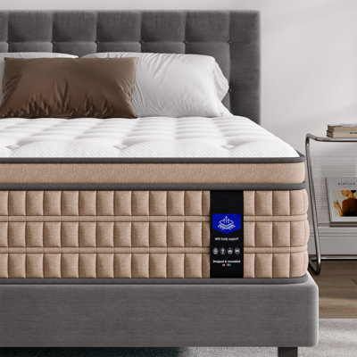 14 Inch Mattress - Hybrid Mattress with Gel Memory Foam & Pocket Springs, Comfortable Modern Bed Furniture