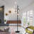 Adjustable Tree Floor Lamp With 3 Glass Shade Bulbs