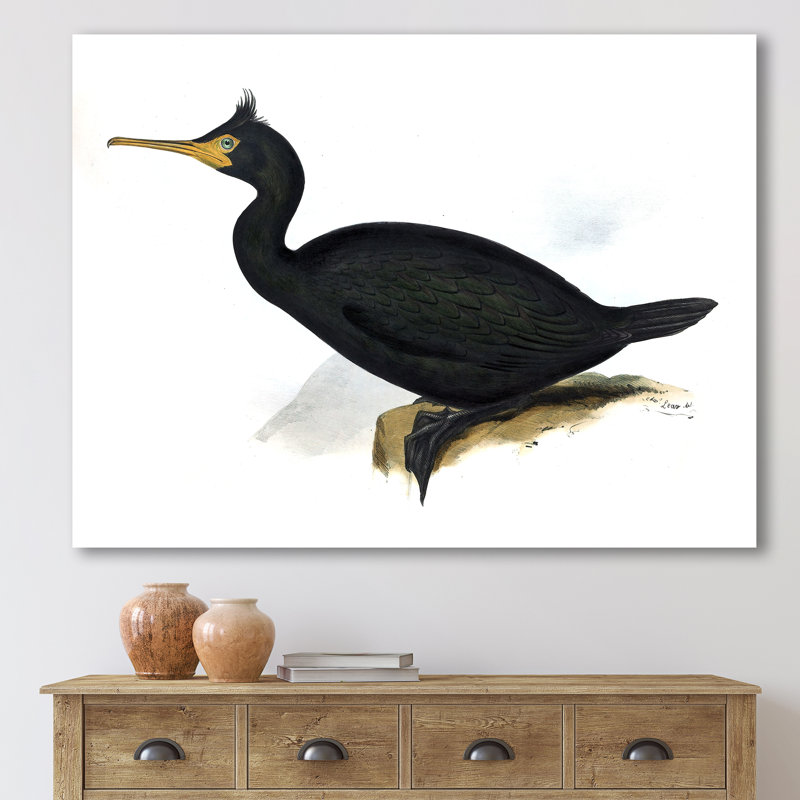Vie d'oiseau rétro IV - peinture sur toile, H 30 po x l 40 po x 1,5 po, Toile tendue
