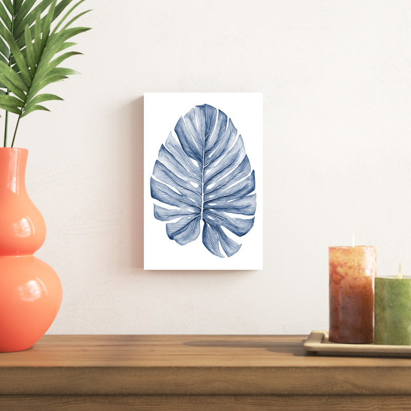 Feuilles tropicales indigo, H 12 po x l 8 po x P 1 po