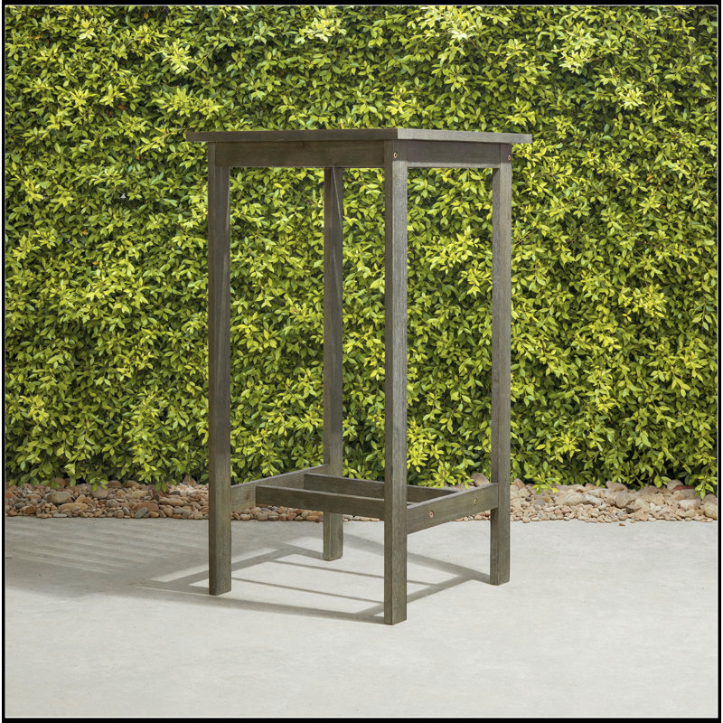 Table de bar en bois émaillé gris Emilio, durable et élégante pour les réceptions en plein air et la détente