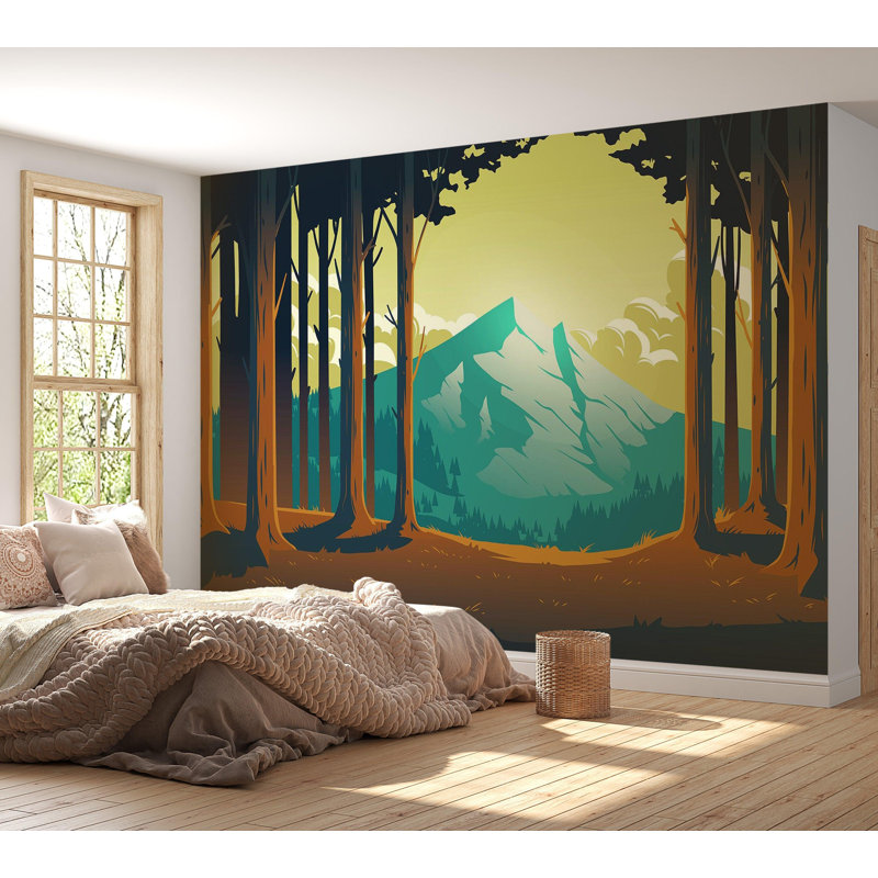 Premium Wallpaper Wall Mural - Forest Sunset, 120" L x 180" W