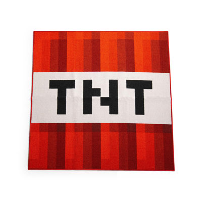 Minecraft Tnt Block Area Rug | Tnt Block Minecraft Rug | 39-inch Square Area Rug