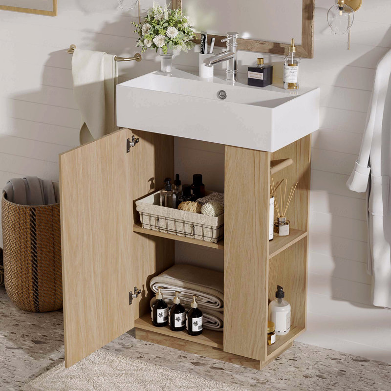 Meuble-lavabo 21,6 po avec lavabo en céramique