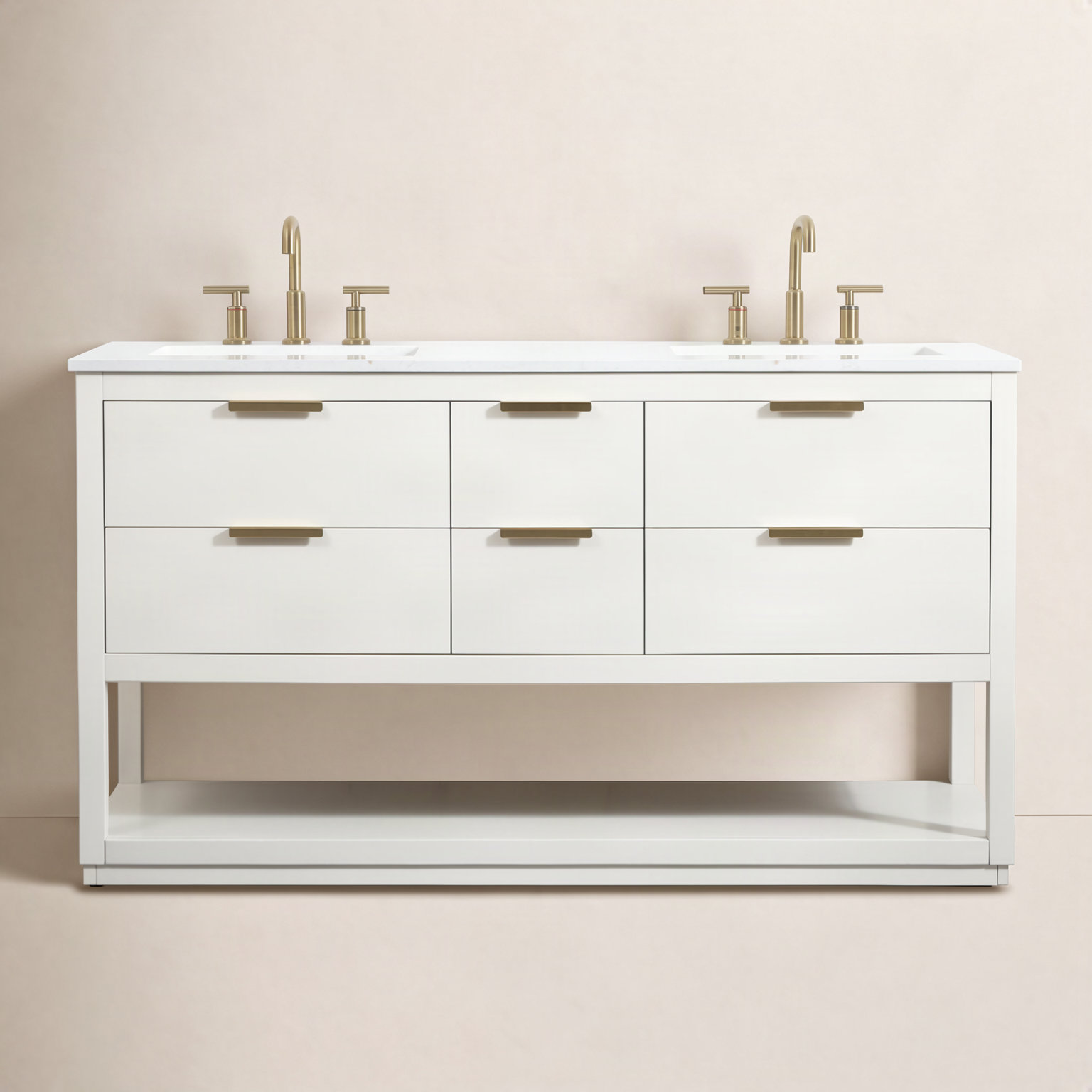 Felicity 60'' Double Bathroom Vanity, White