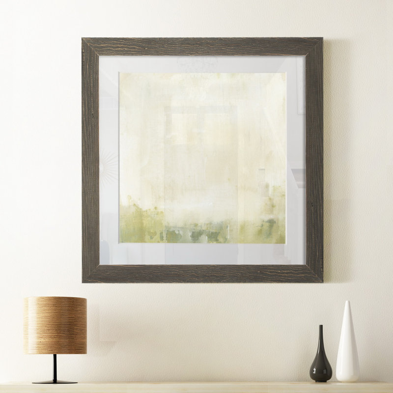Olive horizon II-impression sur papier, Cadre gris, H 31,5 po x l 31,5 po x P 1,5 po