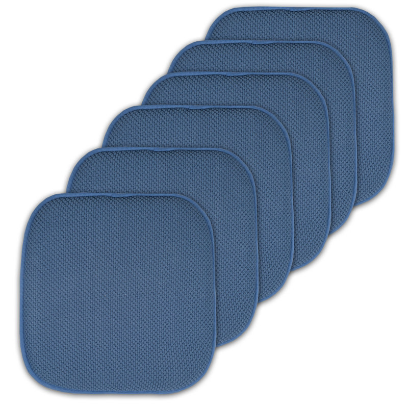 Coussins de chaise antidérapants Honeycomb, Bleu, Paquet de 6