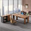 Table basse rectangulaire en bois massif, table basse minimaliste de style oriental avec texture imitation rotin, petite table d'appoint pour le bureau à domicile