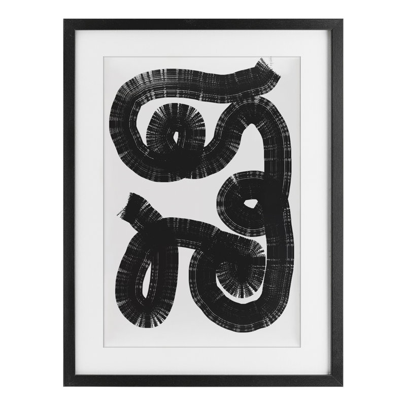 Reproduction sous verre encadrée en noir et blanc, design par Anna Lischenko, H 23 po x l 17 po, Cadre noir minuit