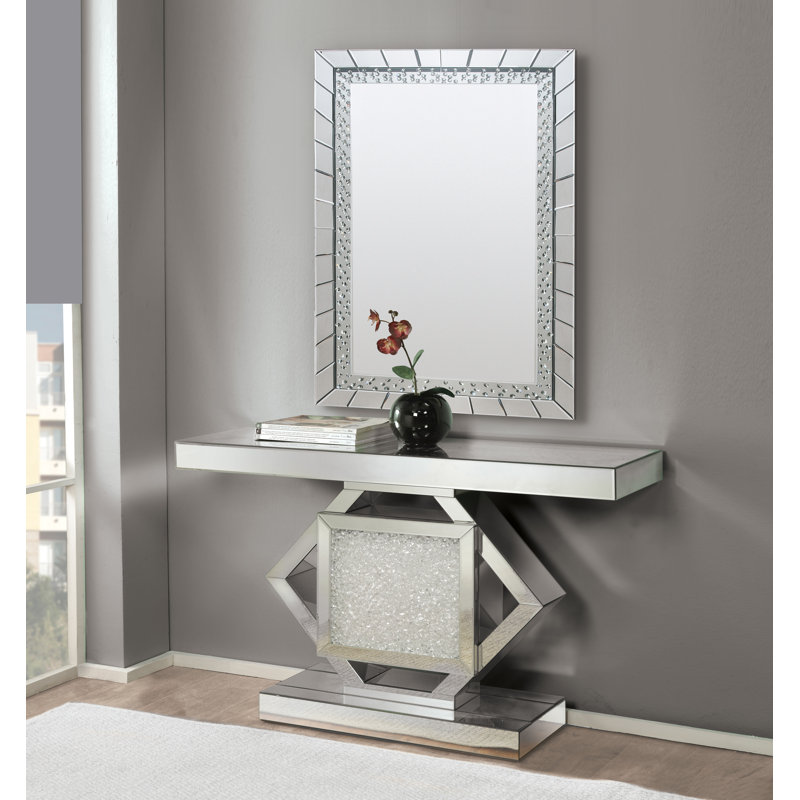 Console, miroir et fausses pierres