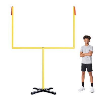 Poteau de but de football américain GoSports de 2,4 m (8 pi) pour terrain tout temps avec base tout type de surface
