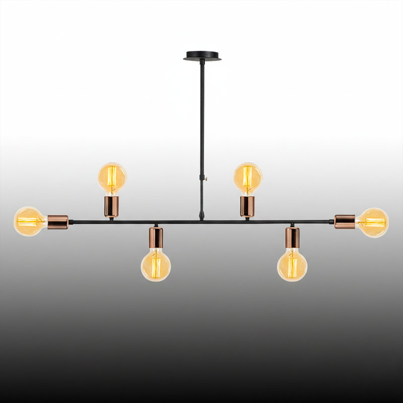 Lustre spoutnik linéaire moderne à 6 lumières