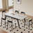 White Rectangular Sintered Stone tabletop with Solid Dining Table For Dining Room/Kitchen-369159876