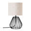 28.5cm Black Diamond Cage Metal Base Table Lamp With Linen Lampshade(Bulb Included)
