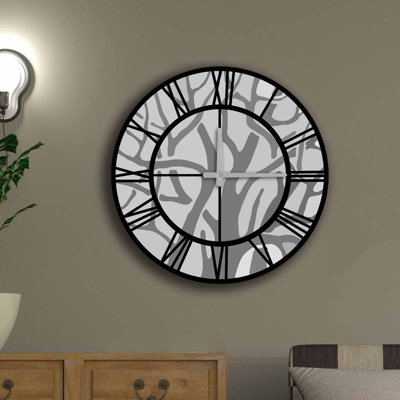 Horloge murale décorative élégante, 19,7 po de diamètre, 100% panneau de fibres à densité moyenne avec une épaisseur de 0,2 po | Nécessite 1 pile AA (non incluse) | Parfait pour la décoration intérieure, l'esthétique moderne et l'élégance int