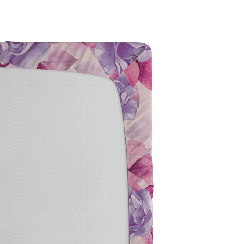 Drap-housse Ambesonne, Magenta, bleu, violet, rosé / floral, Drap-housse très grand californien