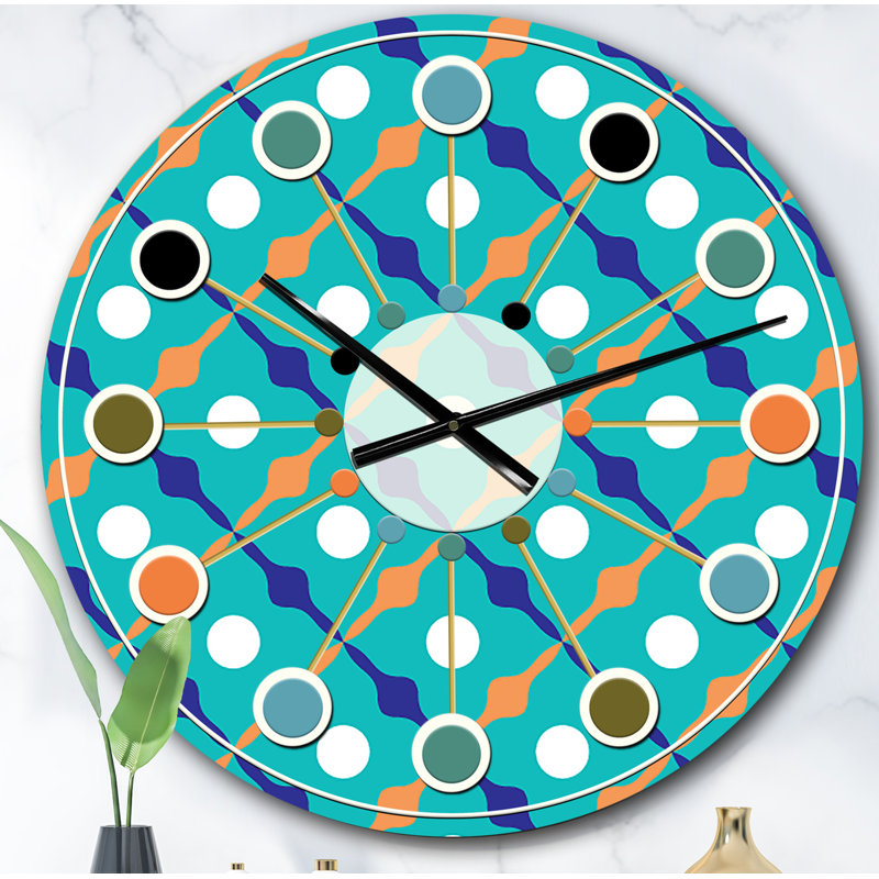 Horloge murale rétro Mid-Century, Surdimensionné