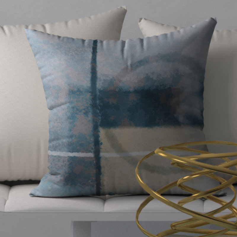Abstract Throw Pillow, 18" H x 18" W