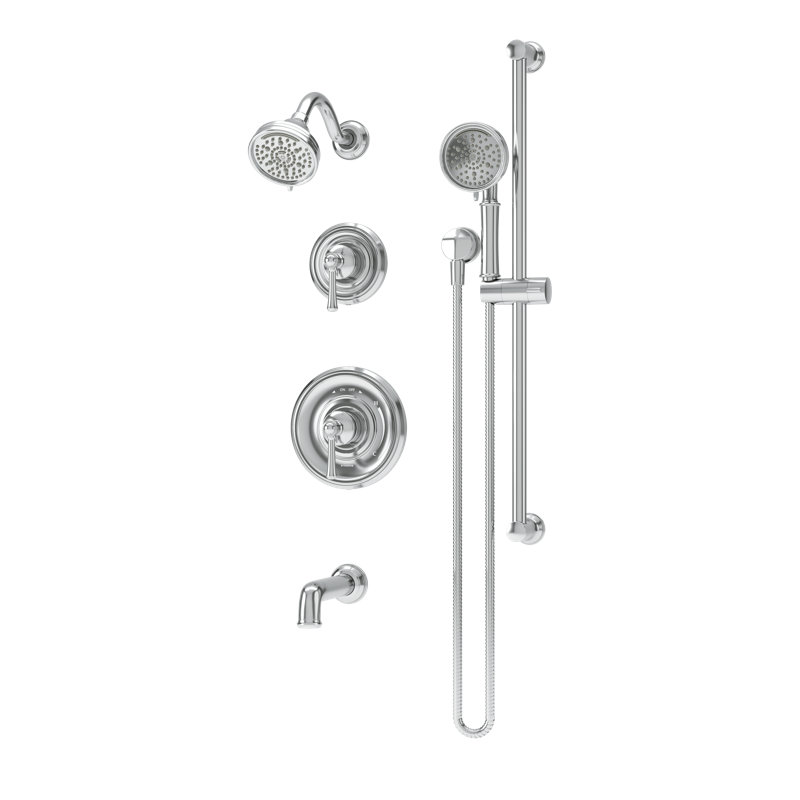 Ensemble de garniture de baignoire et douche Braston HydroMersion avec douchette, Chrome poli