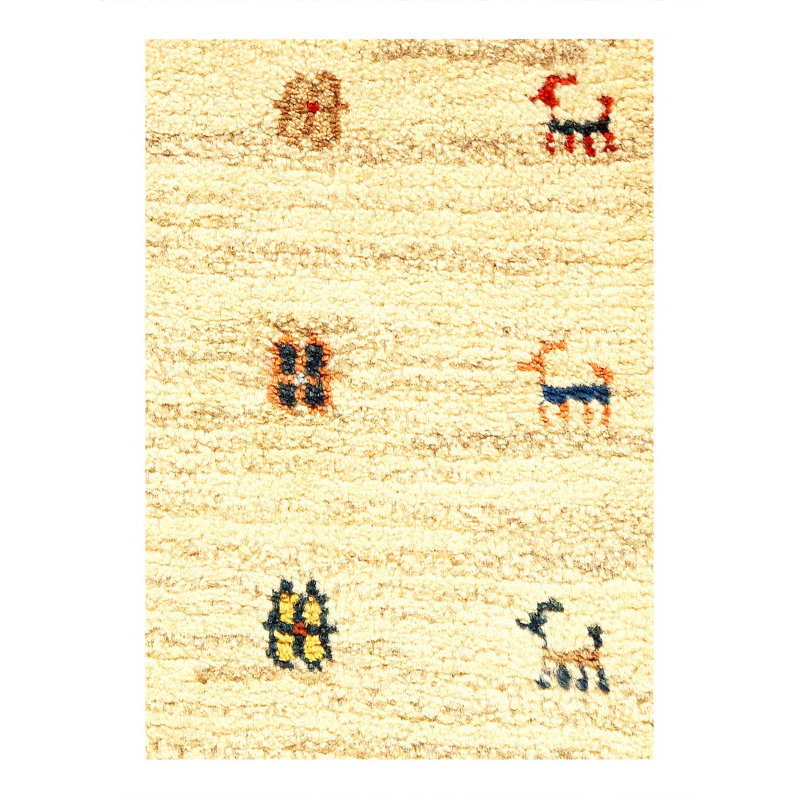 Tapis persan rouille et beige Gabbeh Lori Baft 2 pi 4 po x 2 pi