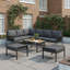 7-8 Seat Modular Outdoor Sofa Set With Adjustable Plastic Wood Table & Rope