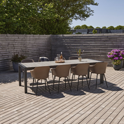 8 - Person Patio Dining Set with Extendable Rectangular Table