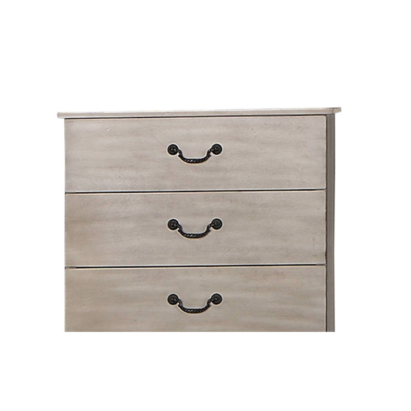 Commode 5 tiroirs Agge, Argent antique