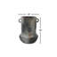 Cole and Grey Ceramic Antique Style Textured Dark Grey Decorative Vase with Brown Accents and Handles-2119910891